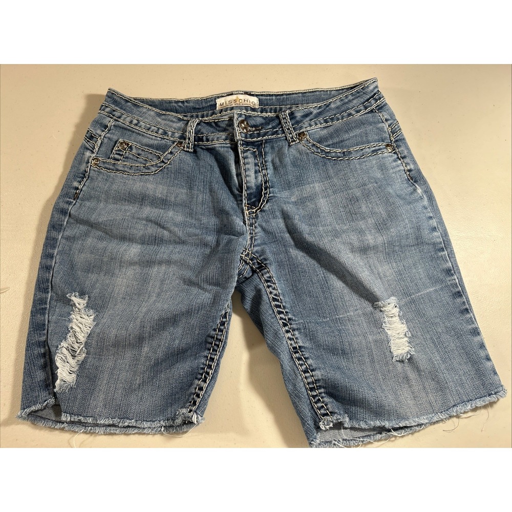 MISS CHIC USA WOMENS DISTRESSED CUTOFF DENIM FASHION SHORTS‎ Size 13
